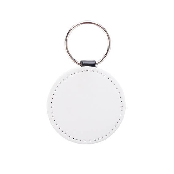 Round eco leather keychain for printing